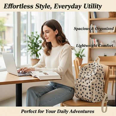 Corduroy Backpack for School Laptop Bag and Travel Daypack