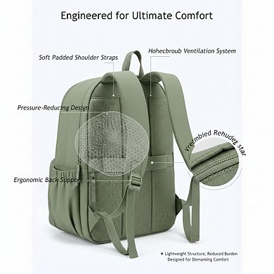 Quilted Travel Backpack Water Resistant for College and Work Use