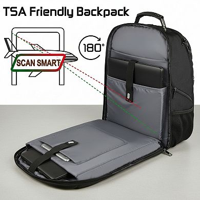 Extra Large Laptop Backpack with USB Charger Flight Approved and Water Resistant