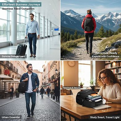 Extra Large Travel Backpack with USB Charging Port Water Resistant Anti Theft