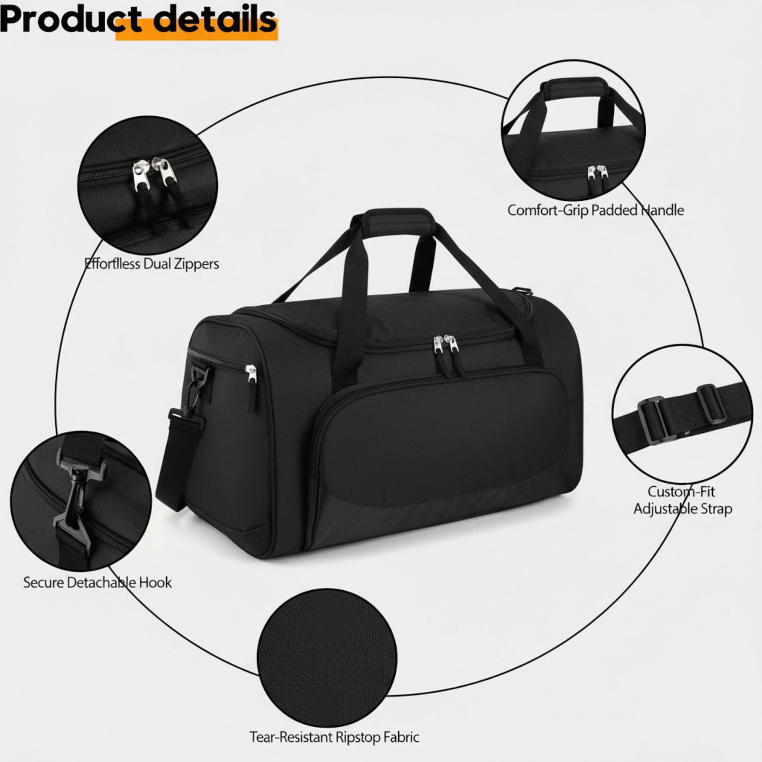 XL Heavy Duty Mesh Duffel Bag - 37" Large Tote With Side Pockets For Scuba, Gym, Beach Gear (Black)