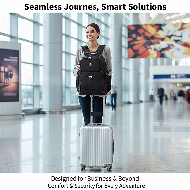 Extra Large Travel Laptop Backpack with USB Charging Port Airline Approved