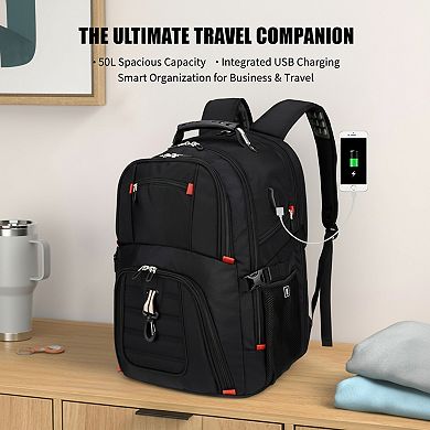 Extra Large Travel Laptop Backpack with USB Charging Port Airline Approved