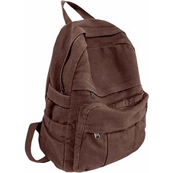 Canvas Backpack Retro Aesthetic for College Travel and Laptop Use