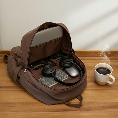 Canvas Backpack Retro Aesthetic for College Travel and Laptop Use