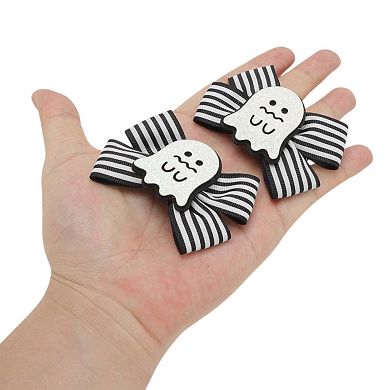 Halloween Double Bow Pattern Duckbill Clip for Women 1 Pair