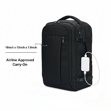 Carry On Backpack with Charging Port and Multiple Pockets Water Resistant