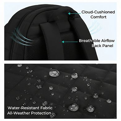 College Laptop Backpack Water Resistant with Quilted Design Casual Daypack