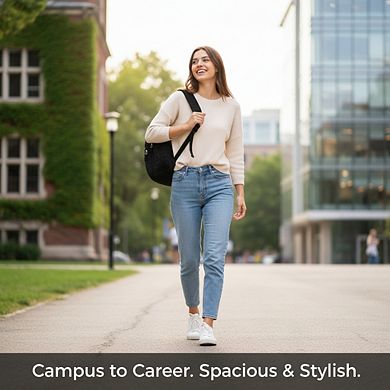 College Laptop Backpack Water Resistant with Quilted Design Casual Daypack