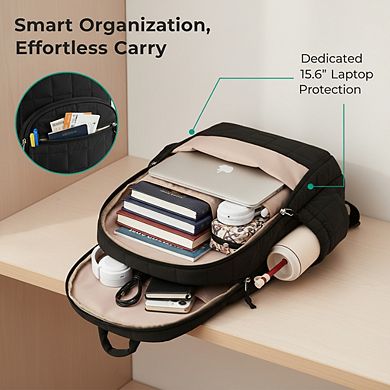 College Laptop Backpack Water Resistant with Quilted Design Casual Daypack