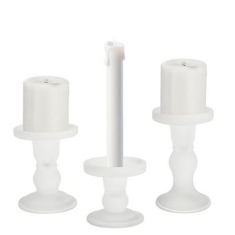 3.3/4.3/5.5 in Glass Candle Holder for Taper/Column Candles, Set of 3 Tealight Stand Candlestick