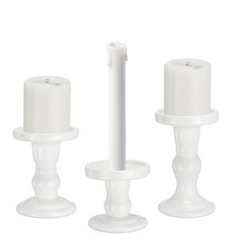 3.3/4.3/5.5 in Glass Candle Holder for Taper/Column Candles, Set of 3 Tealight Stand Candlestick