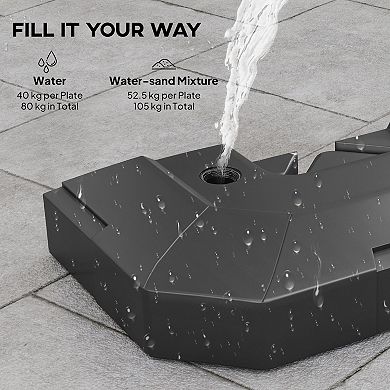 Outsunny 2-Piece Cantilever Umbrella Base Weight, 231 lb Umbrella Weights