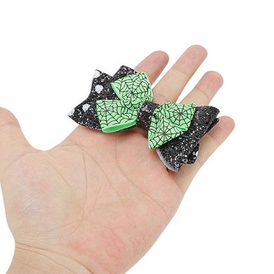 Halloween Bow Spiderweb Duckbill Clip for Women 1 Pc