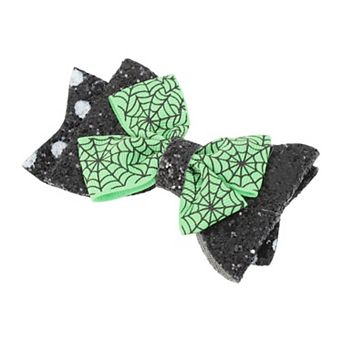 Halloween Bow Spiderweb Duckbill Clip for Women 1 pc