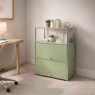 Modern Modular Metal Storage Cabinet with Shelves