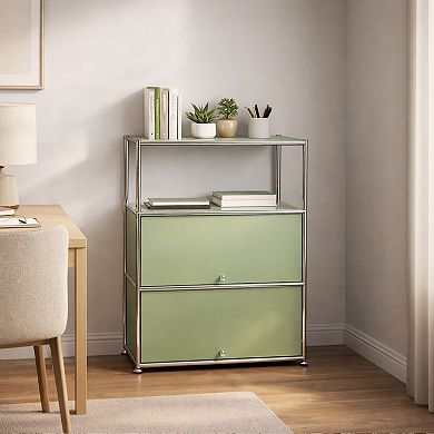 Modern Modular Metal Storage Cabinet with Shelves