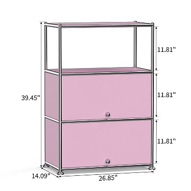 Modern Modular Metal Storage Cabinet with Shelves