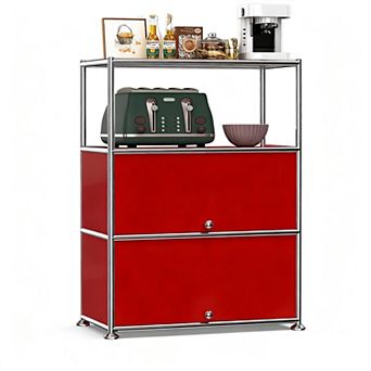 Modern Modular Metal Storage Cabinet with Shelves