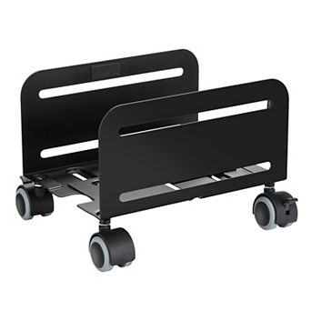 CPU Stand Adjustable Width 4.7" to 8.2" with 2 Locking Wheels and 2 Caster Wheels