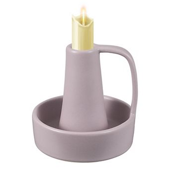 Ceramic Candle Holder, 3.9x3.9x3.9" Decorative Candle Display Holder Centerpiece Decoration, Purple
