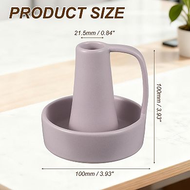 Ceramic Candle Holder, 3.9x3.9x3.9" Decorative Candle Display Holder Centerpiece Decoration, Purple