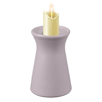 Ceramic Candle Holder, 3.8x3.8x5.8" Decorative Candle Display Holder Centerpiece Decoration, Purple