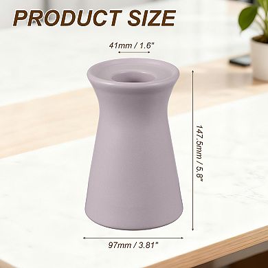 Ceramic Candle Holder, 3.8x3.8x5.8" Decorative Candle Display Holder Centerpiece Decoration, Purple