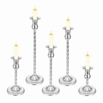 5 pc Vintage Candlestick Holder, Decorative Metal Candle Holder for Tealight Wedding Home Decor
