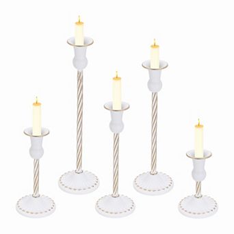 5 pc Vintage Candlestick Holder, Decorative Metal Candle Holder for Tealight Wedding Home Decor