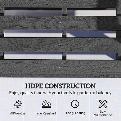 Outsunny Patio Glider Bench, HDPE Outdoor Glider Loveseat,