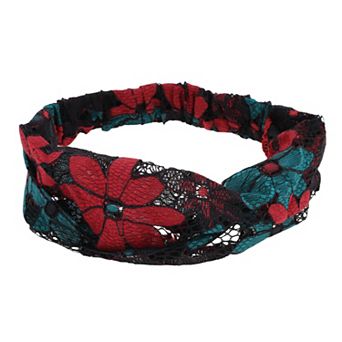 Eight-Leaf Flower Lace Wide Headband for Women 1 pc