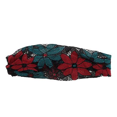 Eight-Leaf Flower Lace Wide Headband for Women 1 Pc