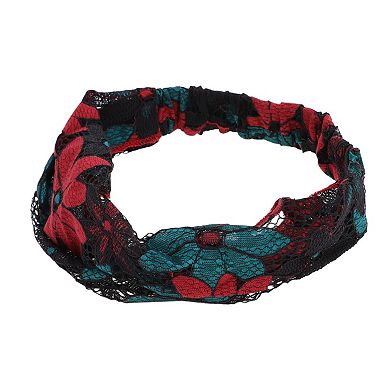 Eight-Leaf Flower Lace Wide Headband for Women 1 Pc