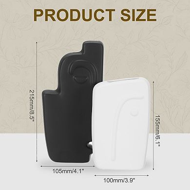 Ceramic Modern Flower Vase, Face Shape Art Ceramic Statues Centerpiece Ornament, White and Black