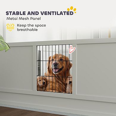 PawHut Whelping Box for Dogs w/ Pee Pad for Large Dogs, 49inch x 47inch x 19inch