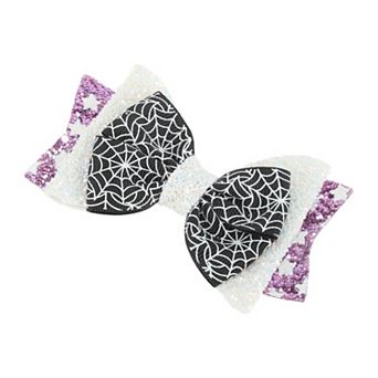 Halloween Bow Spiderweb Duckbill Clip for Women 1 pc