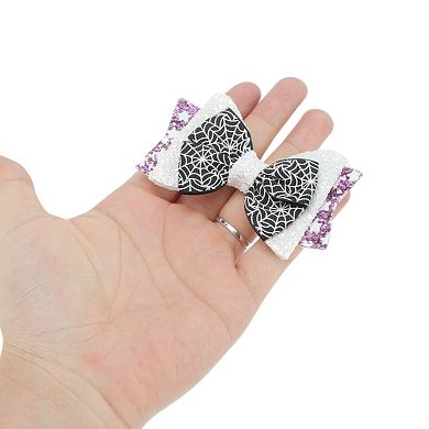 Halloween Bow Spiderweb Duckbill Clip for Women 1 Pc