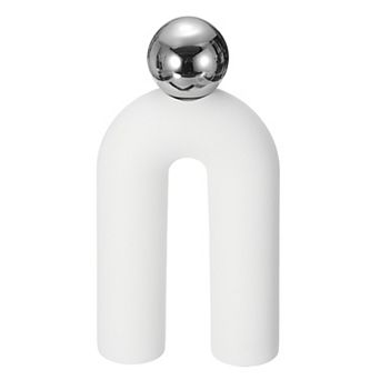 Art Ceramic Statues, U-Shape Sculpture Modern Romantic Centerpiece Ornament for Home Decor, White