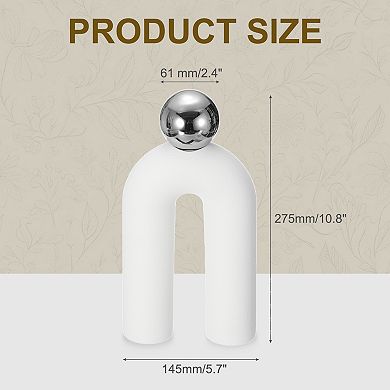 Art Ceramic Statues, U-Shape Sculpture Modern Romantic Centerpiece Ornament for Home Decor, White