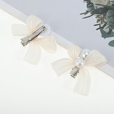Pearl Bow Hair Clip 2 Pcs