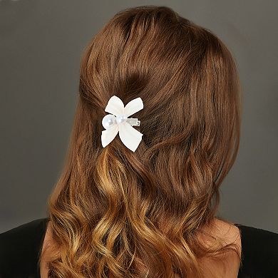 Pearl Bow Hair Clip 2 Pcs