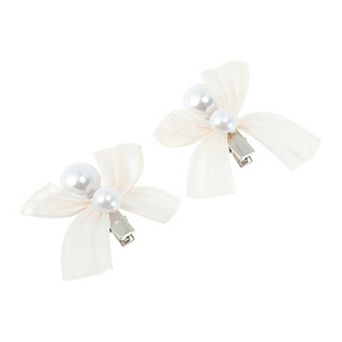 Pearl Bow Hair Clip 2 pc