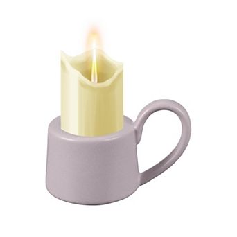 Ceramic Candle Holder, 3.9x2.6x2.8" Decorative Candle Display Holder Centerpiece Decoration, Purple