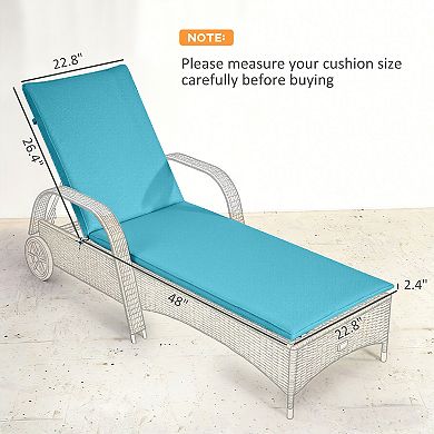 Outsunny 2PCS Chaise Lounge Chair Cushion, 48" x 23",