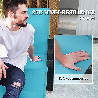 Outsunny 2PCS Chaise Lounge Chair Cushion, 48" x 23",