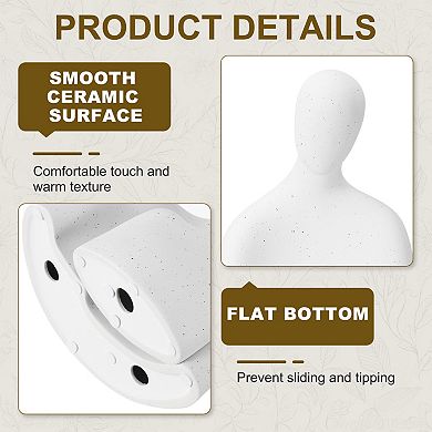 Art Ceramic Statues, Couple Sculpture Modern Romantic Centerpiece Ornament, White with Black Ink