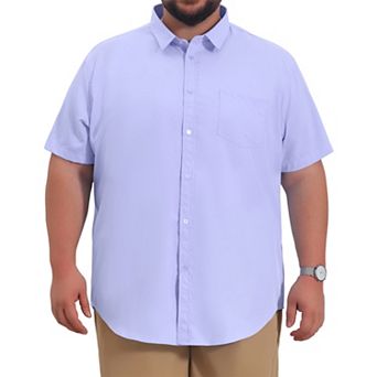 Men's Big & Tall Business Shirts with Chest Pocket Short Sleeve Dress Shirt