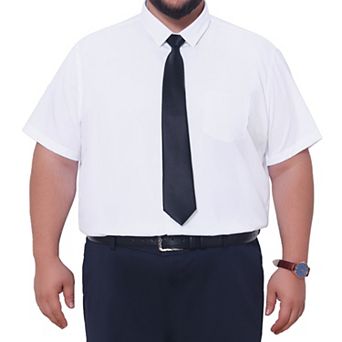 Men's Big & Tall Business Shirts with Chest Pocket Short Sleeve Dress Shirt