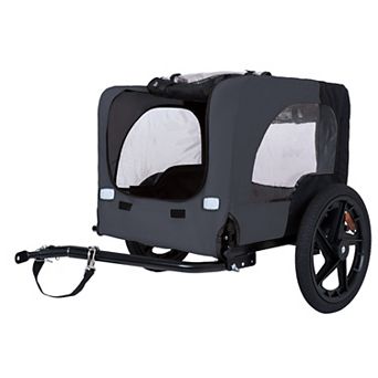 Collapsible Pet Bike Trailer with 16 Inch All-Terrain Wheels and Universal Hitch Dog Carrier Cart